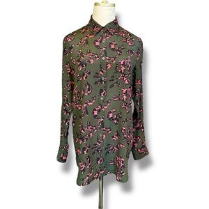 NWOT Banana Republic ‘Pieced Silk Boyfriend Shirt’ in “Pink Strawberry” Size S